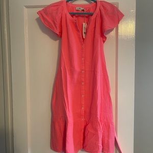 Coral Orange Vineyard Vine muslin dress